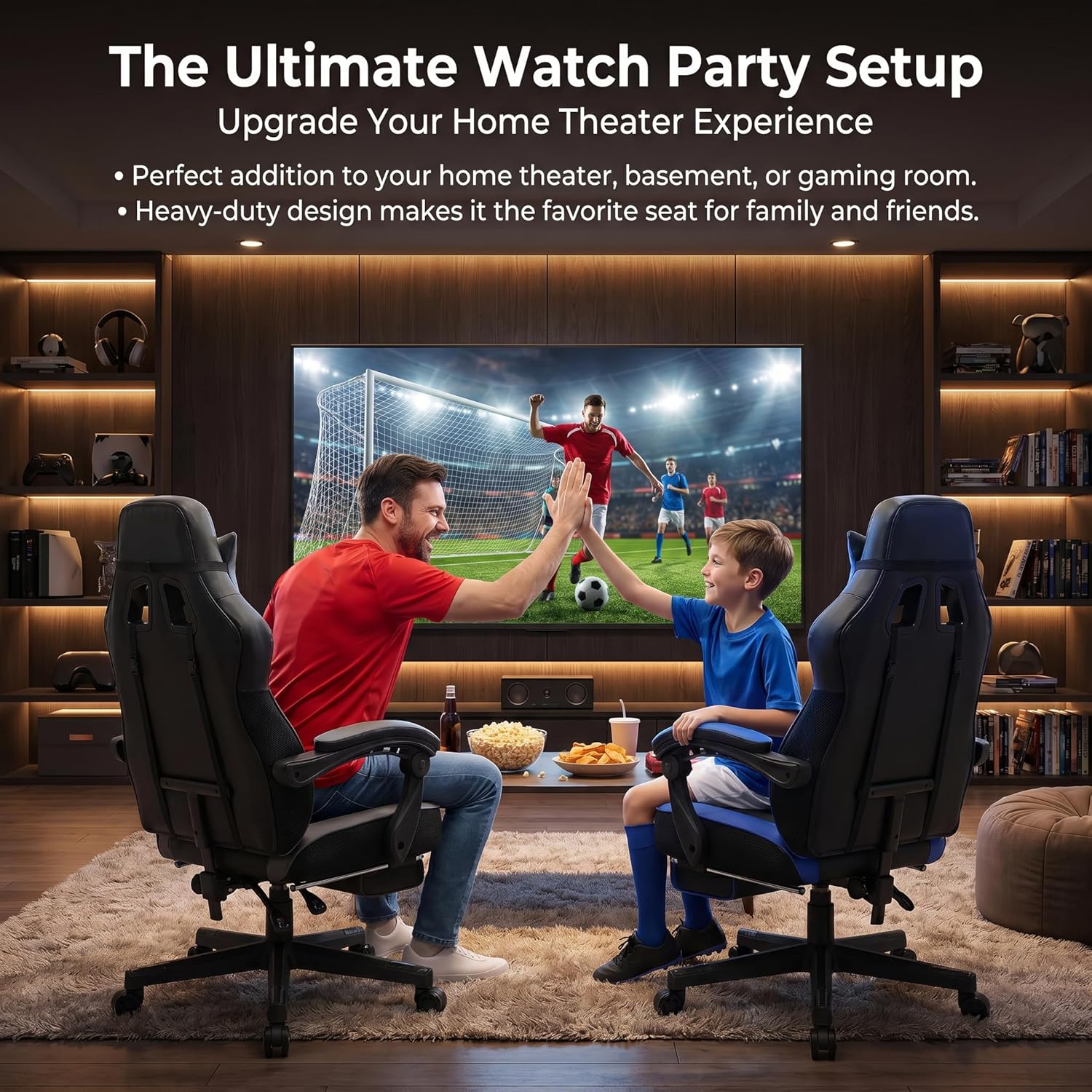DL-win Gaming Chairs for Adults, Computer Chair with Footrest and High Back, Big and Tall Gamer Chair's with Massage Lumbar Support, 360° Swivel Height Adjustable Gaming Chair, Grey
