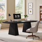 Tribesigns 63-Inch Executive Desk, Large Office Computer Desk with Double Pedestal, Modern Workstations Writing Table Conference Table Business Furniture for Home Office, Black