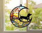 Personalized Dog Memorial, Custom Name Dachshund Dog Christmas Ornament with Name, Custom Breeds, Pet Loss Light Catcher, Gifts for Lovers Loss of Pet Sympathy on Mothers Day Christmas