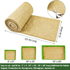 1 Roll 10" X 157" Microgreen Grow Mat Natural Fiber Grow Mats Microgreens Grow Kit Hydroponic Pads Indoor Organic Production for Microgreen Starter Tray Wheatgrass Sprouts