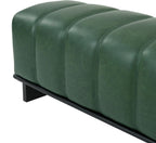 Christopher Knight Home Lamie 49.13" Faux Leather Upholstered Dining Bench, Wooden Entryway Bench, Long Sofa Footstool for Living Room, Bedroom End of Bed Bench, Green+Black