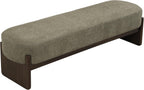 Virubi Elegant Upholstered Loop Yarn Ottoman, Dark Green End of Bed Entryway Benches, Corner Dining Bench Shoe Stool for Indoor Bedroom Living Dining Room (Dark Green)