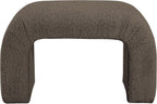 Meridian Furniture 169Brown Niagara Collection Modern | Contemporary Boucle Fabric Upholstered Bench with Rich Brown Boucle Fabric, Curved Contemporary Design, 28" W x 15.5" D x 17.5" H, Brown