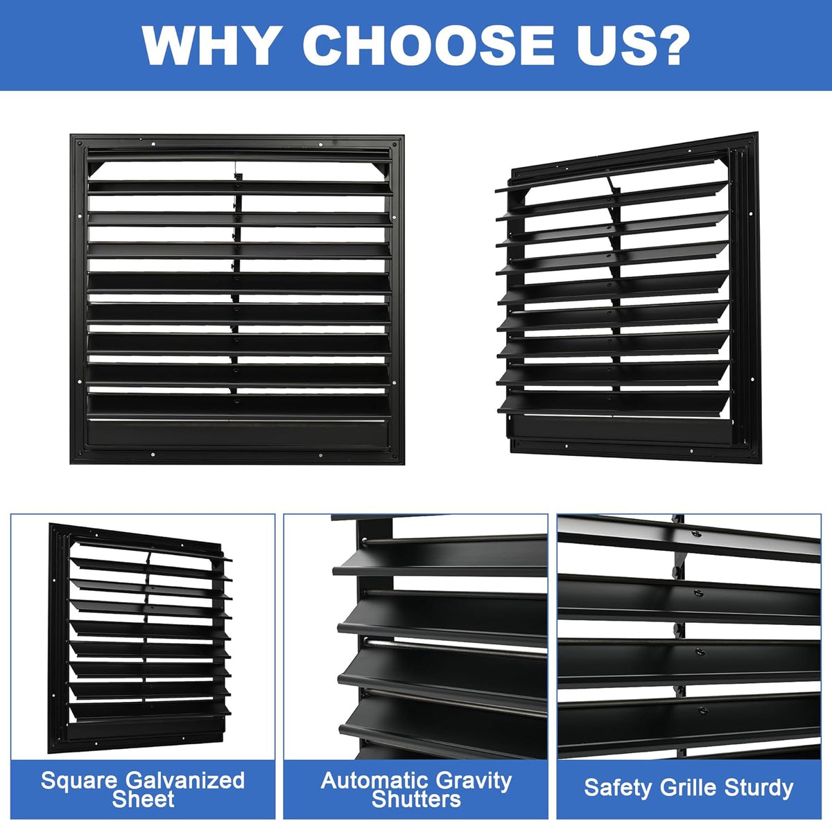 18 Inch Automatic Gravity Shutter Louver Vent, Aluminum Exhaust Shutters Louver for Windows Outside, Home Attics, Greenhouse Vent