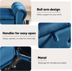 Storage Bench for Bedroom, Velvet 51" End of Bed Bench, Queen Size Bench with Rolled Arms, Tufted Storage Ottoman Benches, Upholstered Bench for Bedroom, Living Room, Entryway, Navy Blue