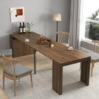 Modern Extendable Dining Table with Built-in Outlet – Seats 2 to 12 People, Space Saving Console to Full-Size Table with 5 Extension Panels & Storage, Kitchen Table for Dining Room, Meeting, Party