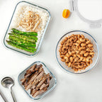 30 Pieces Glass Food Storage Containers Set, Glass Meal Prep Containers Set with Snap Locking Lids, Airtight Glass lunch Containers, Microwave, Oven, Freezer & Dishwasher,White