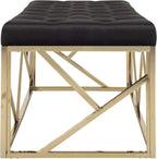 Safavieh Home Farah 48-inch Glam Black and Brass Tufted Rectangular Bench