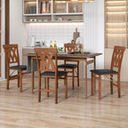 GIANTEX Folding Dining Chairs Set of 2, Farmhouse Upholstered Kitchen Chair | Wooden Dining Room Chairs w/Rubber Wood Frame, PVC Leather Seat, Hollowed Curved Backrest, Foldable Chair for Home Restaurant