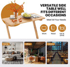 Tangkula Bamboo TV Tray Sofa Side Table, Z-Shaped Couch Table with 30” x 16” Tabletop, Space-Saving Snack Laptop Desk, Quick Assembly, End Table for Home, Office, Library (1, Bamboo)