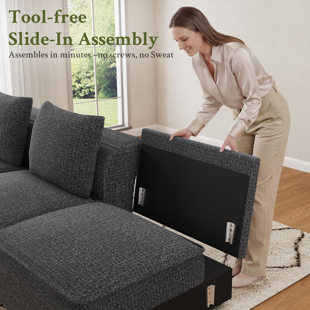 Welzona 75" Loveseat, Chenille Love Seat Sofa, Small Couch for Small Space | Minimalist Comfy Love Seat, Small Couches for Small Spaces, 2 Seater Modern Loveseat, 22" Deep Seat for Apartment, Grey Sofa