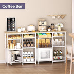 SWTYMIKI Coffee Bar Cabinet Station - Farmhouse Small Coffee Stand Station with Doors, Rustic Storage Organizer for Kitchen, Buffet Sideboard Cabinet Table for Home, Office, Corner, Bar, White