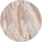 SAFAVIEH Home Collection - Reni Brown Marble & Black Metal Accent Table, Contemporary Round Side Table, Fully Assembled (ACC3753A)