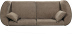 87" Curved Contemporary Sofa in Brown: Plush Seating, Streamlined Design, and Durable Frame – Ideal for Stylish Living Spaces (Brown#40)