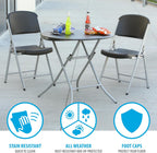 LIFETIME 33-Inch Round Folding Table, Black, Portable Indoor Outdoor Use