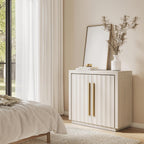 BELLEZE 36" Libra Sideboard Buffet Cabinet - White Sand