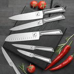 imarku Kitchen Knife Set with Block and Built-in Sharpener, Japanese Stainless Steel 14-Piece Knife Set with Utility Knife, Dishwasher Safe, Non-Slip Ergonomic Handles, Essential Gift for Home Cooks