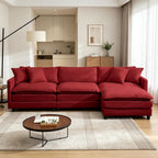 108.27" Modular Sectional Sofa, 4 Seat L Shaped Couch with Chaise | Deep Seat Cloud Couch With Soft Chenille Fabric, Reversible Chaise Modular Design Spacious Comfort for Home, Apartment, Dorm