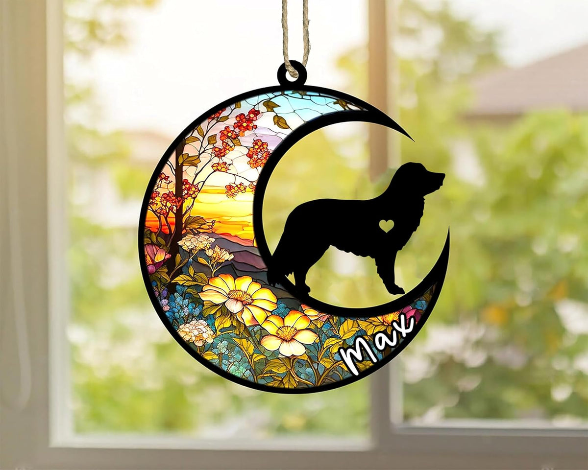 Personalized Dog Memorial, Custom Name Nova Scotia Retriever Dog Christmas Ornament with Name, Custom Breeds, Pet Loss Light Catcher, Gifts for Lovers Loss of Pet Sympathy on Mothers Day Christmas