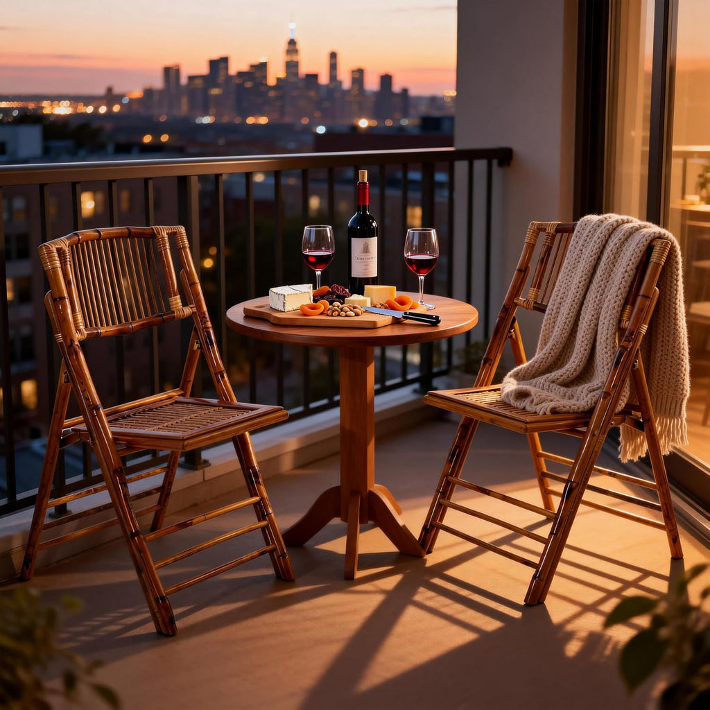 2 Pack Certified Bamboo Folding Chair, Completely Upgraded Foldable Vintage Dining Chair with 330lb Handcrafted for Living Room Patio Garden Balcony Indoor/Outdoor (, Antique Brown)