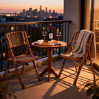 2 Pack Certified Bamboo Folding Chair, Completely Upgraded Foldable Vintage Dining Chair with 330lb Handcrafted for Living Room Patio Garden Balcony Indoor/Outdoor (, Antique Brown)