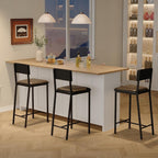 IDEALHOUSE Dining Chairs Set of 2 Upholstered PU Dining Chairs Curved Backrest, Modern Dining Room Chairs Kitchen Chairs with 26IN Metal Legs and Sturdy H-Frame for Home, Bar 330lbs Capacity