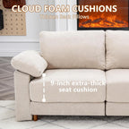 Oversized L Shaped Sectional Couch for Living Room, Extra Large Deep Seat Modular Sectional Sofa with Washable Covers, Modern Cloud Couch for Apartment, Bedroom, Beige
