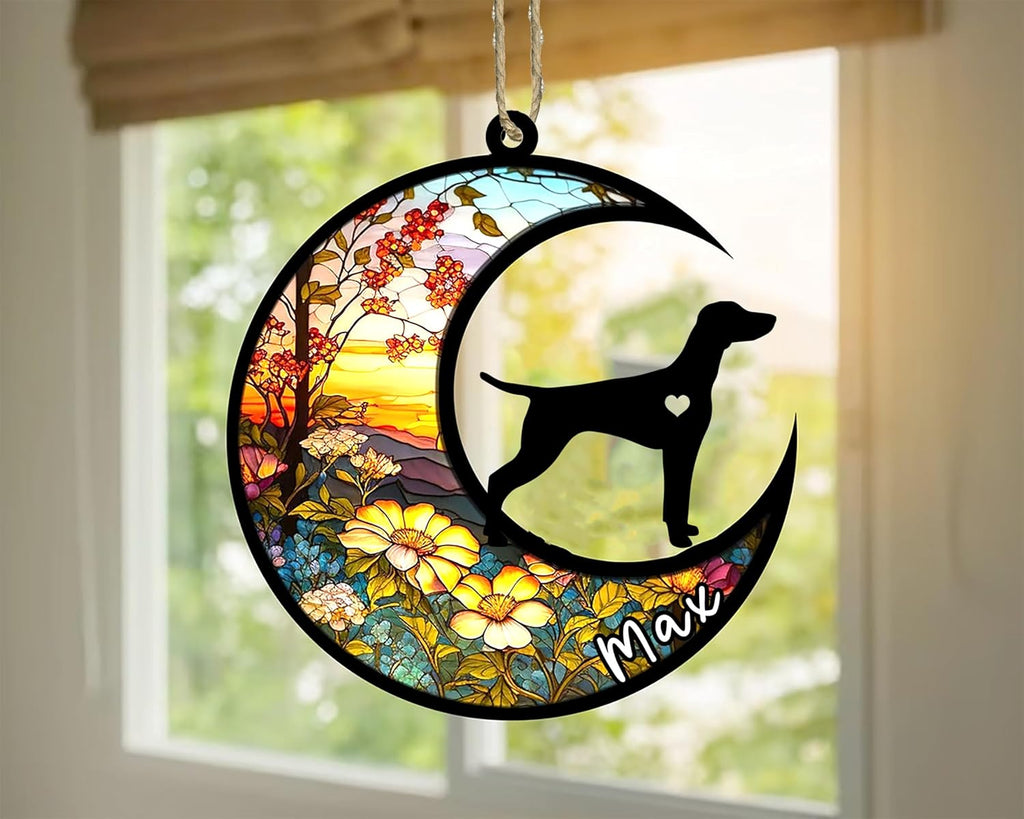 Personalized Dog Memorial, Custom Name Vizsla Dog Christmas Ornament with Name, Custom Breeds, Pet Loss Light Catcher, Gifts for Lovers Loss of Pet Sympathy on Mothers Day Christmas
