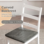 Giantex Dining Chairs, Wooden Armless Kitchen Chairs with Solid Rubber Wood Legs, Farmhouse Ladder Back Dining Chairs for Dining Room (4, White+Gray)