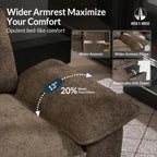 HERA'S HOUSE 3 Pieces Modular Sectional Couch Set with Armchair Loveseat | Modern 6-Seater Cloud Sofa Set , Grayish Brown, Wider Armrest, Deep Seat, Soft Chenille Furniture Set for Living Room