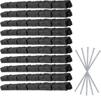 Beuta Landscape Edging | Garden Edging Border | Faux Stone Bricks for Lawn edging, Flower beds, Pathways & Yard Edging– 10 Packs | Each Section Has 6 Bricks 48"L x 4"W x 2.25"H | 30 Spikes |Charcoal