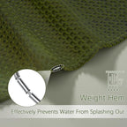Stall Shower Curtain 36 x 72 Inches, Heavy Duty Fabric Hotel Quality Waffle Textured 256GSM Army Green Shower Curtain