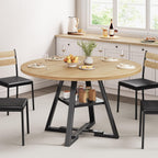 Jocoevol 47'' Round Dining Table for 4,Kitchen Dining Room Circle Dinner Pedestal Table,Space Saving Wood Kitchen & Dining Room Furniture (Natual Wood, 47In)