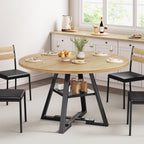 Jocoevol Round Dining Table,Kitchen Dining Room Circle Dinner Pedestal Table,Space Saving Wood Kitchen & Dining Room Furniture (Natual Wood, 42In)