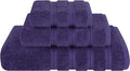 American Soft Linen Premium 3 Piece Towel Set, 1 Bath Towel 1 Hand Towel 1 Washcloth, 600 GSM 100% Cotton Turkish Towels for Bathroom, Purple Towel Set