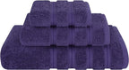 American Soft Linen Premium 3 Piece Towel Set, 1 Bath Towel 1 Hand Towel 1 Washcloth, 600 GSM 100% Cotton Turkish Towels for Bathroom, Purple Towel Set