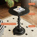 Round Side Table,Carbon Steel End Table,Small Accent Table,for Small Space Living Room Patio,Black