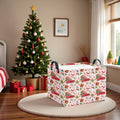 Rectangular Christmas Basket Waterproof Storage Bin for Bedroom Collapsible Bin Books Box Basket Room Decor(Pink Christmas)