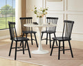 PrimeZone Windsor Dining Chairs Set of 4 with Spindle Back, Black | Solid Rubber Wood Farmhouse Kitchen Chair, Mid-Century Modern Side Dining Chair for Dining Room, Kitchen & Restaurant