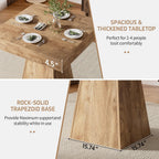 Square Dining Table, 31.5-inch Dinner Table for 2-4 People, Kitchen Table with Load-Bearing Trapezoidal Base, for Home, Dining Room, Small Space, Brown