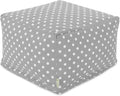 Majestic Home Goods Ikat Dot Ottoman, Large, Gray