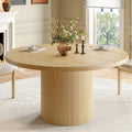 ONBRILL 47 Inch Round Dining Table for 4-6, Oak