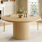 ONBRILL 47 Inch Round Dining Table for 4-6, Oak