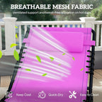 Outsunny Folding Chaise Lounge Chair Outdoor Mesh Seat Purple