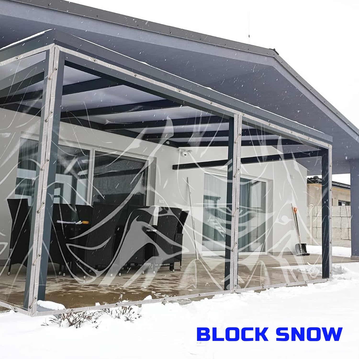 Clear Tarp 7 x 9FT, 20 Mil Clear Vinyl Tarp, Small Cover Plastic Sheeting with Grommets, Double-Stitched Reinforced Edges, Heavy Duty Tarps Waterproof and Tearproof