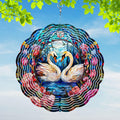 Swan Yard and Garden Wind Spinner, Unique 3D Hanging Swan Wind Spinner
