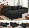 106" Modular Sectional Sofa with Deep Seat, L-Shaped Corduroy Couch with Reversible Chaise, 3-Piece Set for Living Room Bedroom Apartment, No Assembly Required
