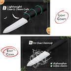 Ceramic Knife Set with Sheaths - Super Sharp Rust Proof Stain Resistant Ceramic Knives Set - Includes 5-inch Utility Knife, 4-inch Fruit Knife, 3-inch Paring Knife