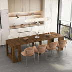 Extendable Dining Room Table for 1-10, 29.9"-108.7" Modern Farmhouse Wooden Long Large Rectangular Expanding Conference Kitchen Table for Party Weddings Meetings, Walnut