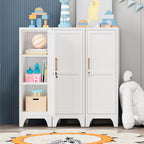 46" Tall Metal Pantry Cabinet, Kitchen Pantry Storage Cabinets with 1 Door and 2 Adjustable Shelves, Small Bathroom Cabinet,Cupboard for Kitchen, Dining Room- Assembly Required/White